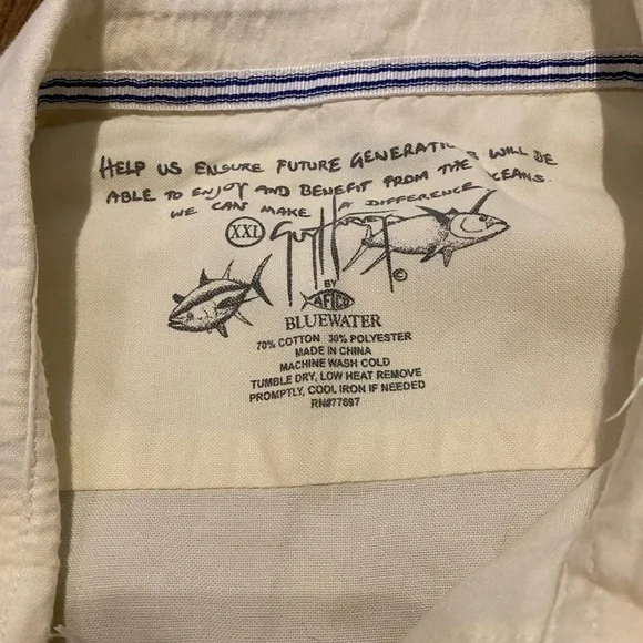 Guy Harvey auttographed beige  Men's Shirt XXL NWOT - Picture 4 of 11